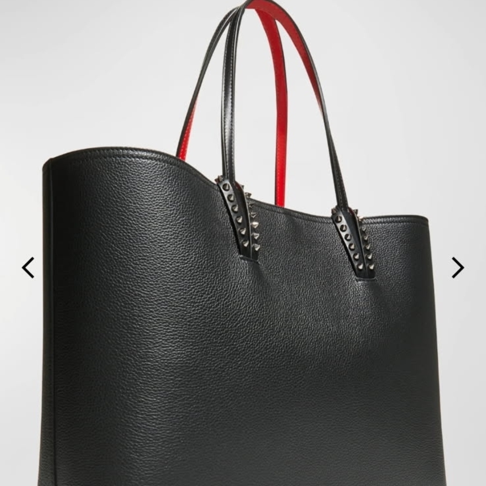 Christian Louboutin Red Bottom Large Black Studded Tote Bag